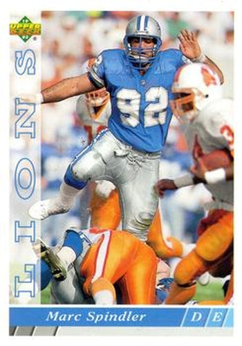 #198 Marc Spindler - Detroit Lions - 1993 Upper Deck Football