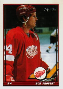 #198 Bob Probert - Detroit Red Wings - 1991-92 O-Pee-Chee Hockey