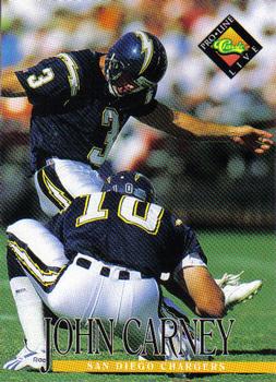 #198 John Carney - San Diego Chargers - 1994 Pro Line Live Football