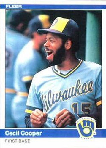 #198 Cecil Cooper - Milwaukee Brewers - 1984 Fleer Baseball