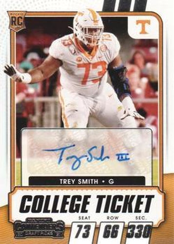 #198 Trey Smith - Tennessee Volunteers - 2021 Panini Contenders Draft Picks Football