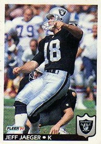 #198 Jeff Jaeger - Los Angeles Raiders - 1992 Fleer Football