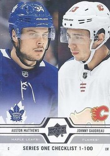 #199 Auston Matthews / Johnny Gaudreau - Toronto Maple Leafs / Calgary Flames - 2019-20 Upper Deck Hockey