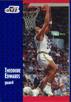 #199 Theodore Edwards - Utah Jazz - 1991-92 Fleer Basketball