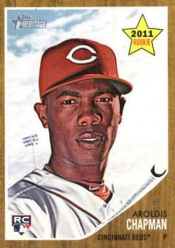 #199 Aroldis Chapman - Cincinnati Reds - 2011 Topps Heritage Baseball