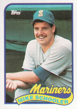#199 Mike Schooler - Seattle Mariners - 1989 Topps Baseball