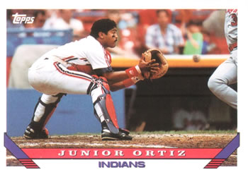 #199 Junior Ortiz - Cleveland Indians - 1993 Topps Baseball
