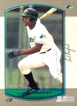 #199 Carl Crawford - Tampa Bay Devil Rays - 2000 Bowman Baseball