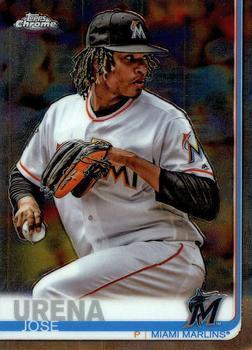 #199 Jose Urena - Miami Marlins - 2019 Topps Chrome Baseball