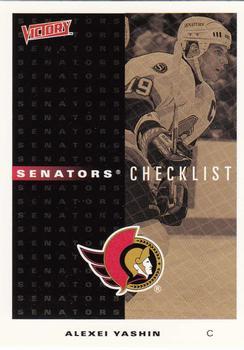 #199 Senators Checklist - Ottawa Senators - 1999-00 Upper Deck Victory Hockey