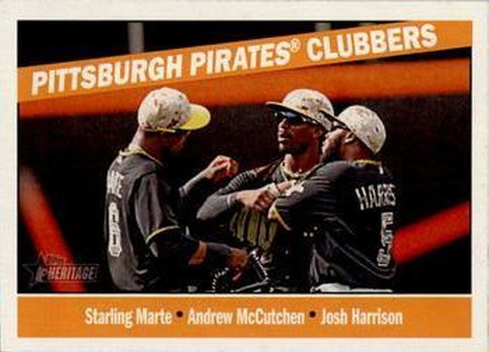 #199 Pittsburgh Pirates Clubbers Starling Marte / Josh Harrison / Andrew McCutchen - Pittsburgh Pirates - 2015 Topps Heritage Baseball