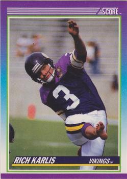 #199 Rich Karlis - Minnesota Vikings - 1990 Score Football