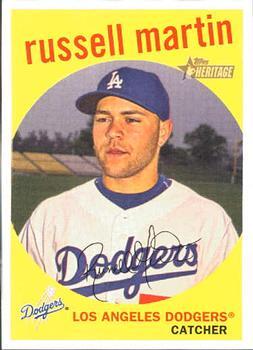 #199 Russell Martin - Los Angeles Dodgers - 2008 Topps Heritage Baseball