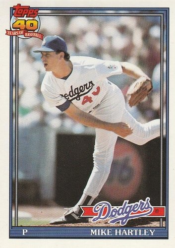#199 Mike Hartley - Los Angeles Dodgers - 1991 O-Pee-Chee Baseball