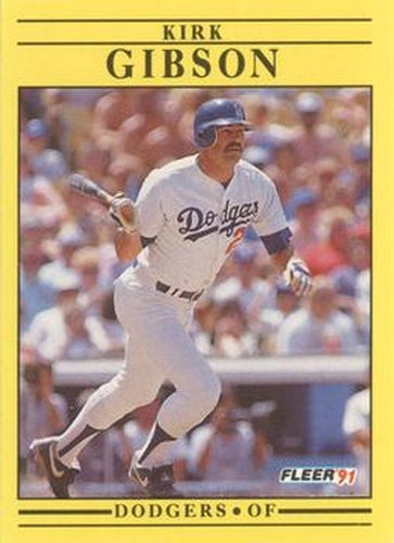 #199 Kirk Gibson - Los Angeles Dodgers - 1991 Fleer Baseball