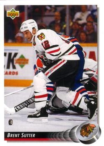 #199 Brent Sutter - Chicago Blackhawks - 1992-93 Upper Deck Hockey