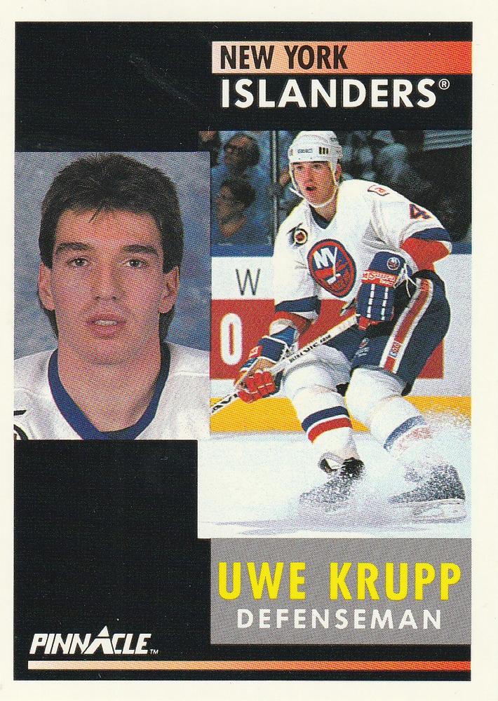 #19 Uwe Krupp - New York Islanders - 1991-92 Pinnacle Hockey