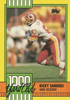 #19 Ricky Sanders - Washington Redskins - 1990 Topps Football - 1000 Yard Club