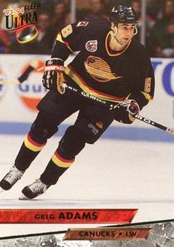 #19 Greg Adams - Vancouver Canucks - 1993-94 Ultra Hockey