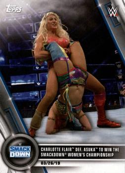 #19 Charlotte Flair def. Asuka to Win the SmackDown Women's Championship - 2020 Topps WWE Women's Division Wrestling