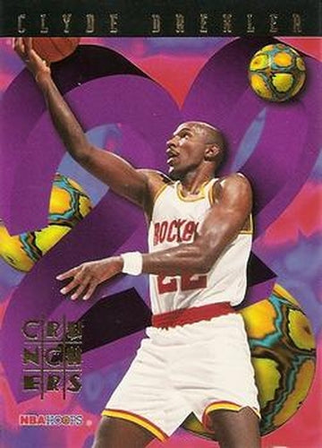 #19 Clyde Drexler - Houston Rockets - 1995-96 Hoops Basketball - Number Crunchers