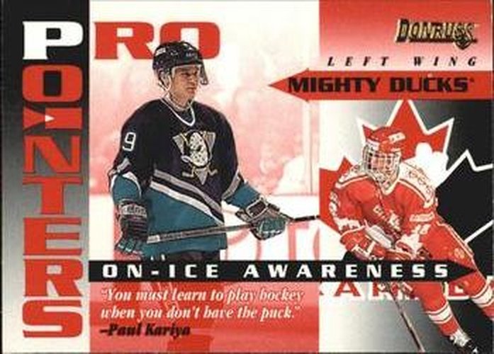 #19 Paul Kariya - Anaheim Mighty Ducks / Canada - 1995-96 Donruss Hockey - Pro Pointers