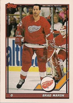 #19 Brad Marsh - Detroit Red Wings - 1991-92 Topps Hockey