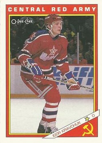 #19R Igor Kravchuk - CSKA Moscow - 1991-92 O-Pee-Chee Hockey - Sharks & Russians