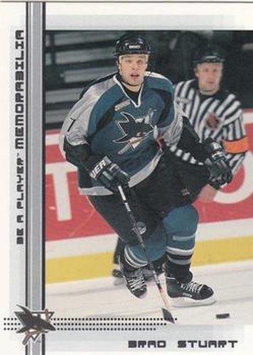 #19 Brad Stuart - San Jose Sharks - 2000-01 Be a Player Memorabilia Hockey