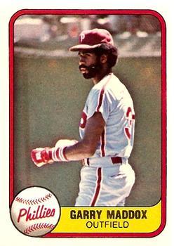 #19 Garry Maddox - Philadelphia Phillies - 1981 Fleer Baseball