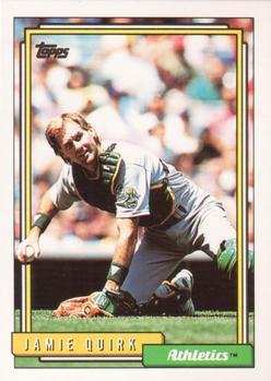 #19 Jamie Quirk - Oakland Athletics - 1992 Topps Baseball