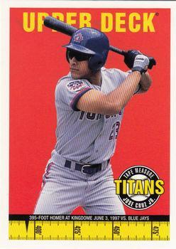 #19 Jose Cruz Jr. - Toronto Blue Jays - 1998 Upper Deck - Tape Measure Titans Baseball