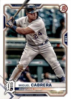 #19 Miguel Cabrera - Detroit Tigers - 2021 Bowman Baseball