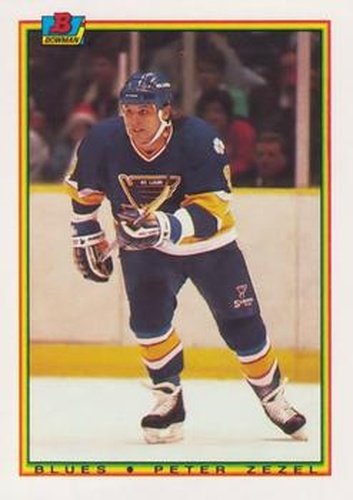 #19 Peter Zezel - St. Louis Blues - 1990-91 Bowman Hockey
