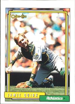 #19 Jamie Quirk - Oakland Athletics - 1992 O-Pee-Chee Baseball