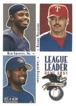 #1 AL Home Runs Ken Griffey, Jr. / Rafael Palmeiro / Carlos Delgado - Seattle Mariners / Texas Rangers / Toronto Blue Jays - 2000 Fleer Tradition Baseball