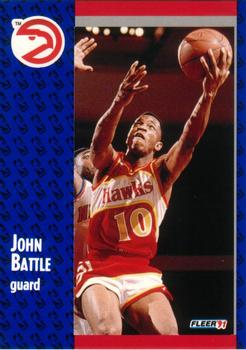 #1 John Battle - Atlanta Hawks - 1991-92 Fleer Basketball