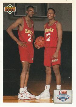 #1 NBA Draft Checklist Stacey Augmon / Rodney Monroe - Atlanta Hawks - 1991-92 Upper Deck Basketball