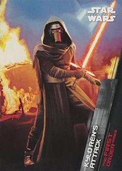 #1 Kylo Ren's Attack - 2015 Topps Star Wars The Force Awakens - The First Order Rises