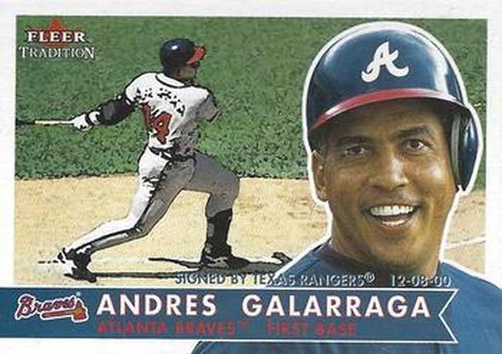 #1 Andres Galarraga - Texas Rangers - 2001 Fleer Tradition Baseball