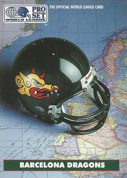 #1 Barcelona Dragons - Barcelona Dragons - 1991 Pro Set WLAF Football - Helmets