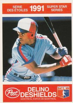 #1 Delino DeShields - Montreal Expos - 1991 Post Canada Super Star Series Baseball