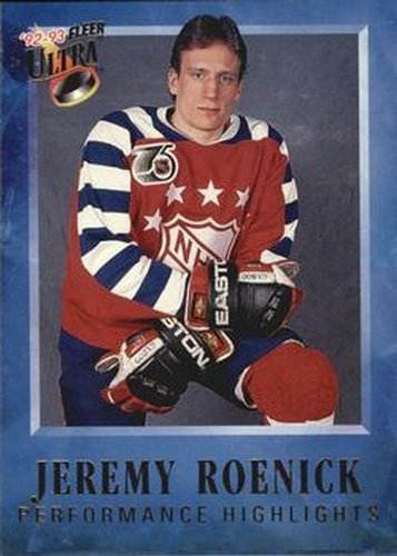 #1 Jeremy Roenick - Chicago Blackhawks - 1992-93 Ultra - Jeremy Roenick Performance Highlights Hockey