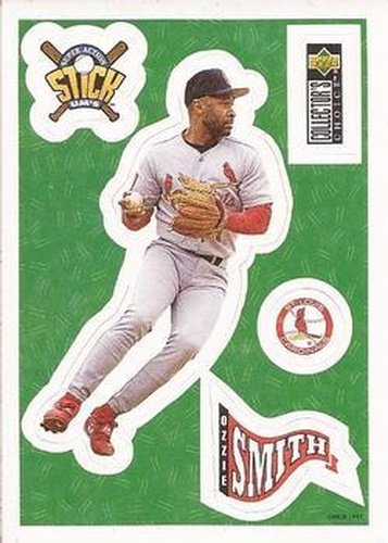 #1 Ozzie Smith - St. Louis Cardinals - 1997 Collector's Choice Baseball - Stick'Ums