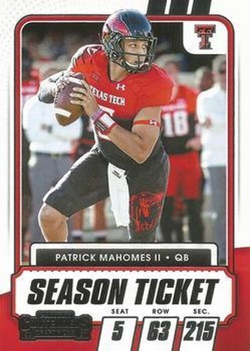 #1 Patrick Mahomes II - Texas Tech Red Raiders - 2021 Panini Contenders Draft Picks Football