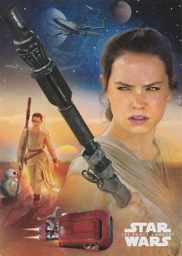 #1 Rey - 2015 Topps Star Wars The Force Awakens - Character Montage