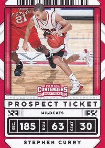 #1 Stephen Curry - Davidson Wildcats - 2020 Panini Contenders Draft Picks Basketball
