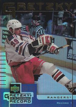 #1 Wayne Gretzky - New York Rangers - 1999-00 Upper Deck McDonald's Wayne Gretzky Performance for the Record Hockey