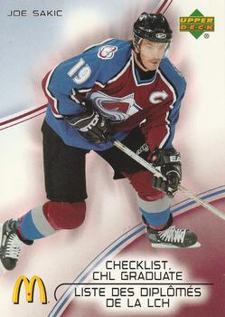 #CG1 Joe Sakic - Colorado Avalanche - 2005-06 Upper Deck McDonald's Hockey - CHL Graduates