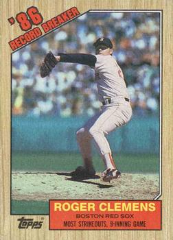 #1 Roger Clemens - Boston Red Sox - 1987 Topps Baseball